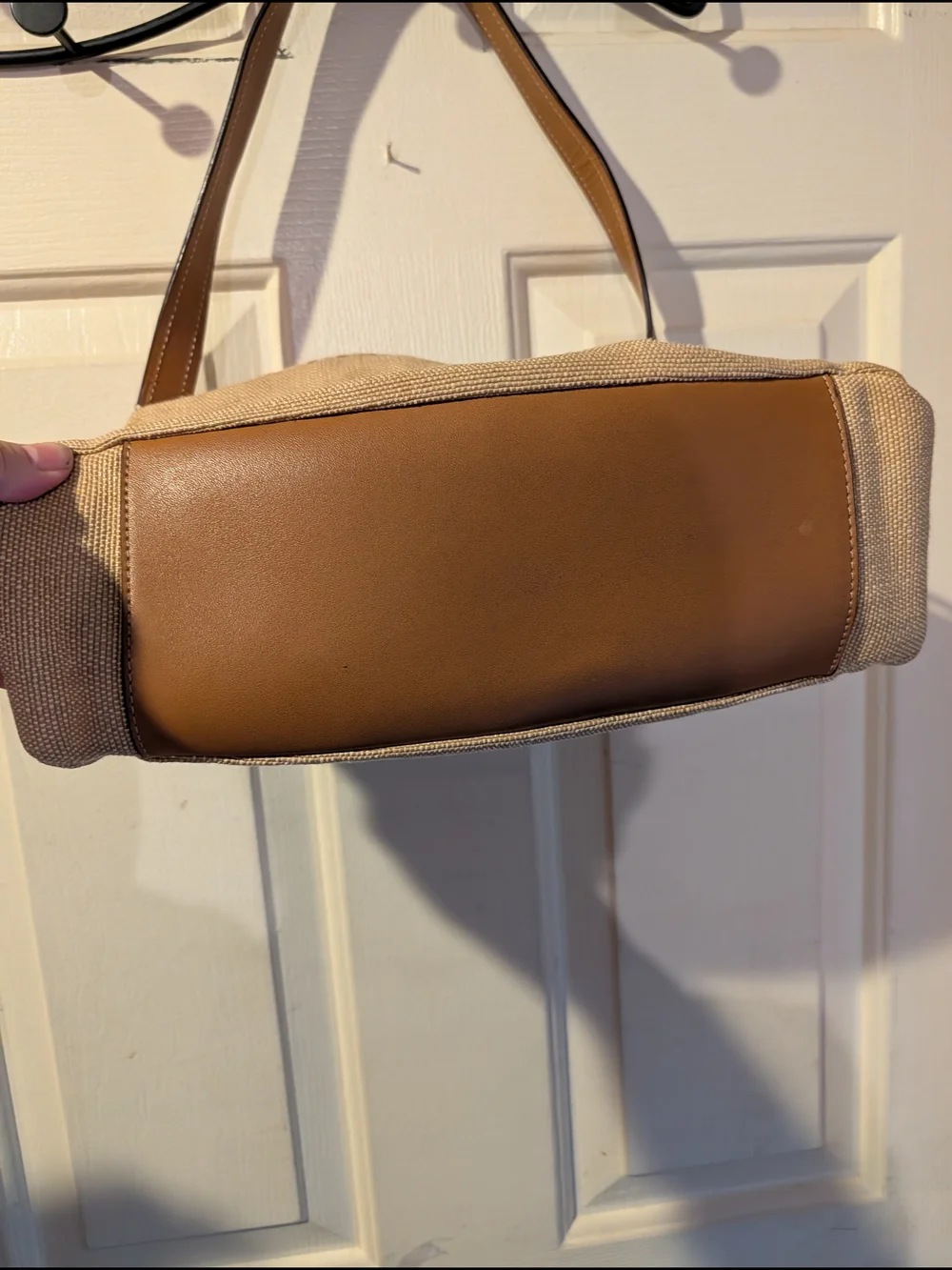 Fossil Canvas Shoulder Bag in Tan